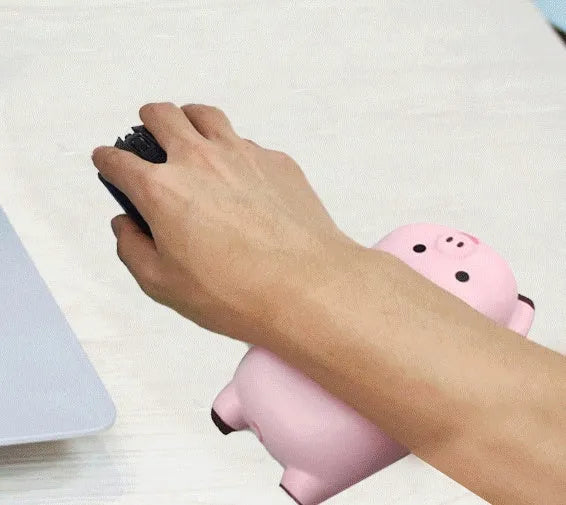 PU wristband mouse pad with wrist guard and non-slip base, 130 x 70 mm, single-sided, in Black, Blue, Green, Pink, or Starry Sky