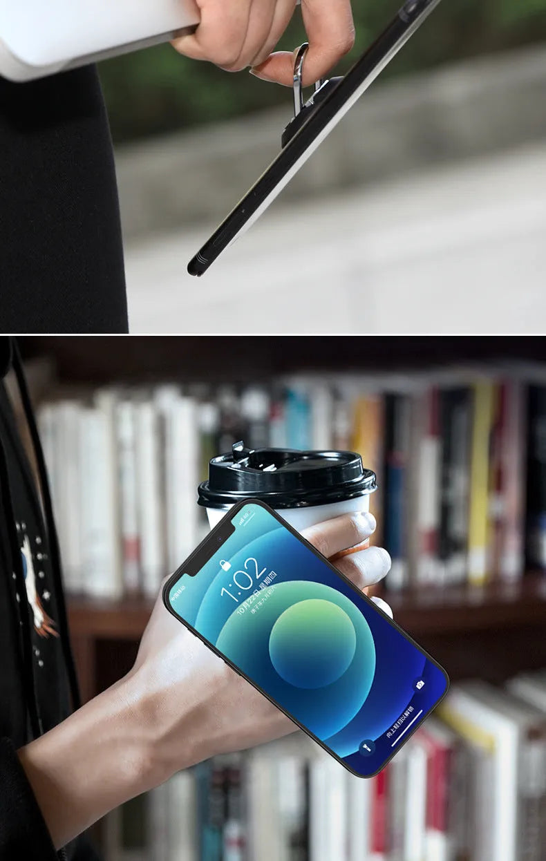 MSVII 360 degree magnetic phone holder ring bracket desktop stand in black