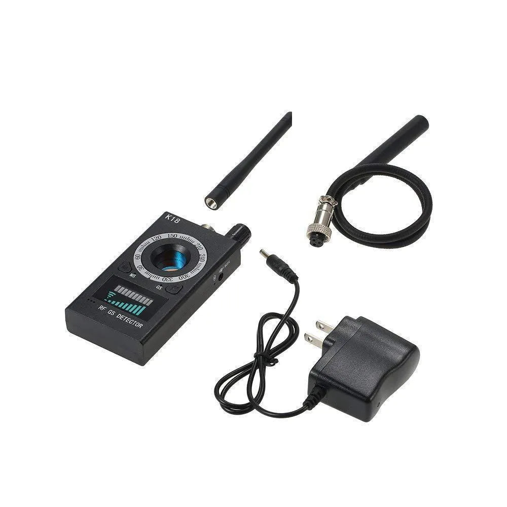 Black ABS and metal wireless signal detector with frequency range 1-8000MHz