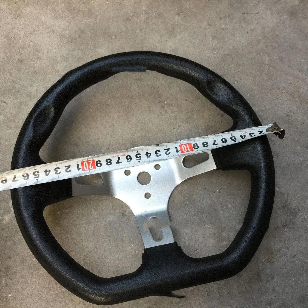 SL 27 cm black steering wheel for four-wheel karting, shown as a kart steering component