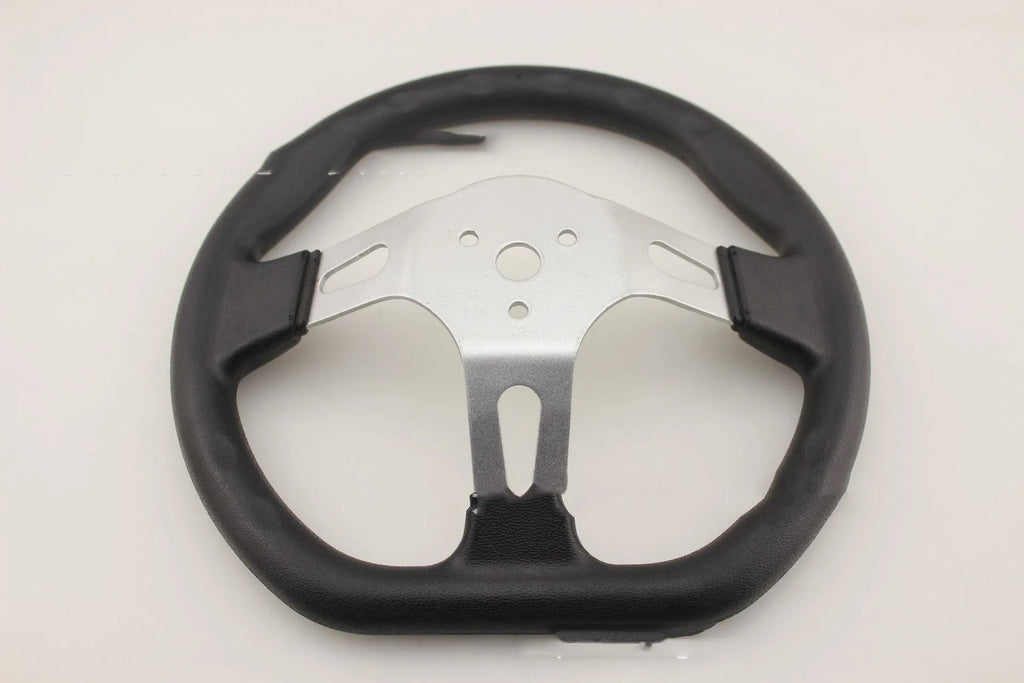 SL 27 cm black steering wheel for four-wheel karting, shown as a kart steering component