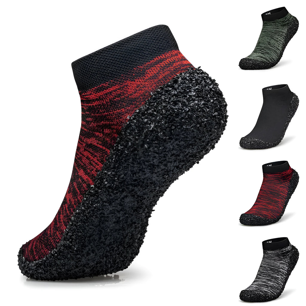 Unisex multifunctional high-top wading shoes in black with VIBRAM outsole and sleeve closure