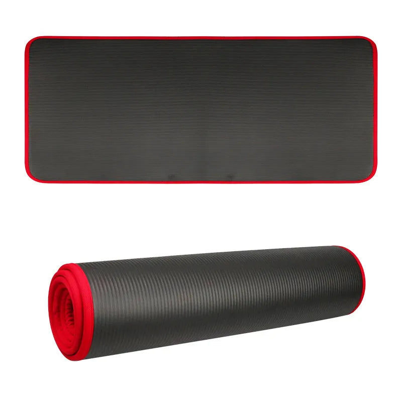 Extra thick 10mm yoga mat in purple, 183cm x 61cm, NRB double-sided non-slip fitness mat