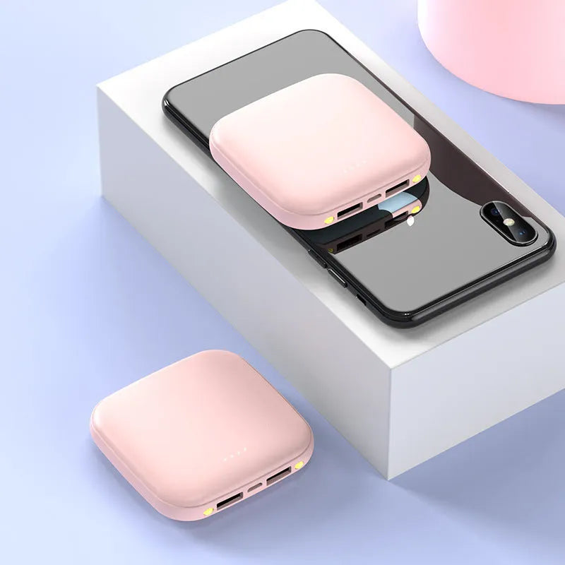 Compact square 20000mAh power bank with LED flashlight in various colours