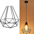 Black Nordic retro hanging iron chandelier with compact design for living room ceiling.