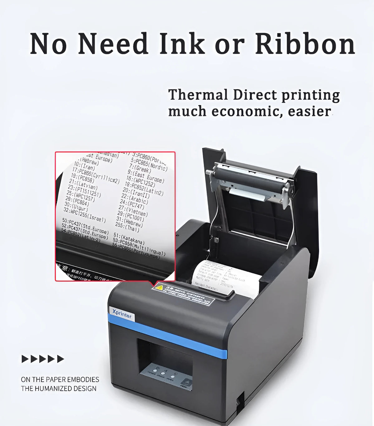 80x80mm thermal receipt paper roll with Bluetooth printer for kitchen and restaurant bill printing