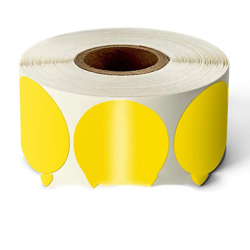 Round colour marker sticker roll showing multiple coloured stickers for organising and sealing
