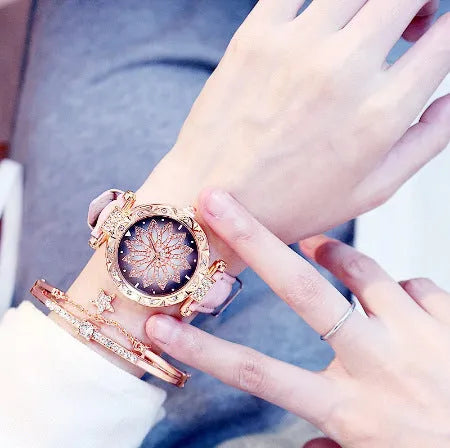 Women's waterproof watch with diamond accents on 32mm round dial in multiple colour options