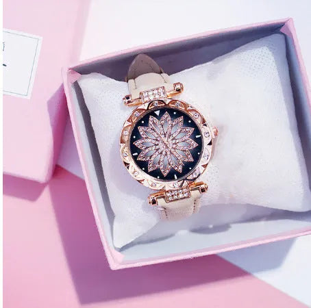 Women's waterproof watch with diamond accents on 32mm round dial in multiple colour options
