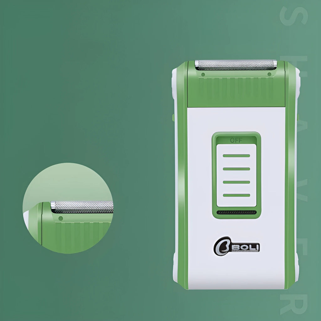 L2 reciprocating electric shaver with a double-layer net head and black ABS plastic body.