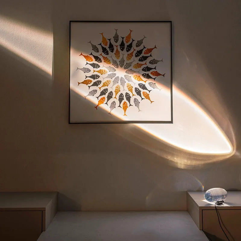 Projection lamp with crystal shade, warm LED light, 160x90mm, modern simple design for room decoration