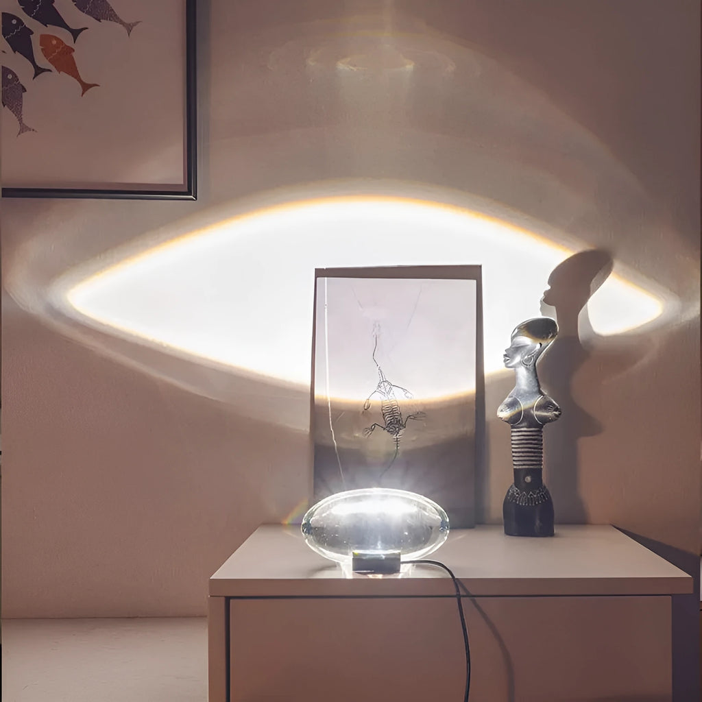 Projection lamp with crystal shade, warm LED light, 160x90mm, modern simple design for room decoration