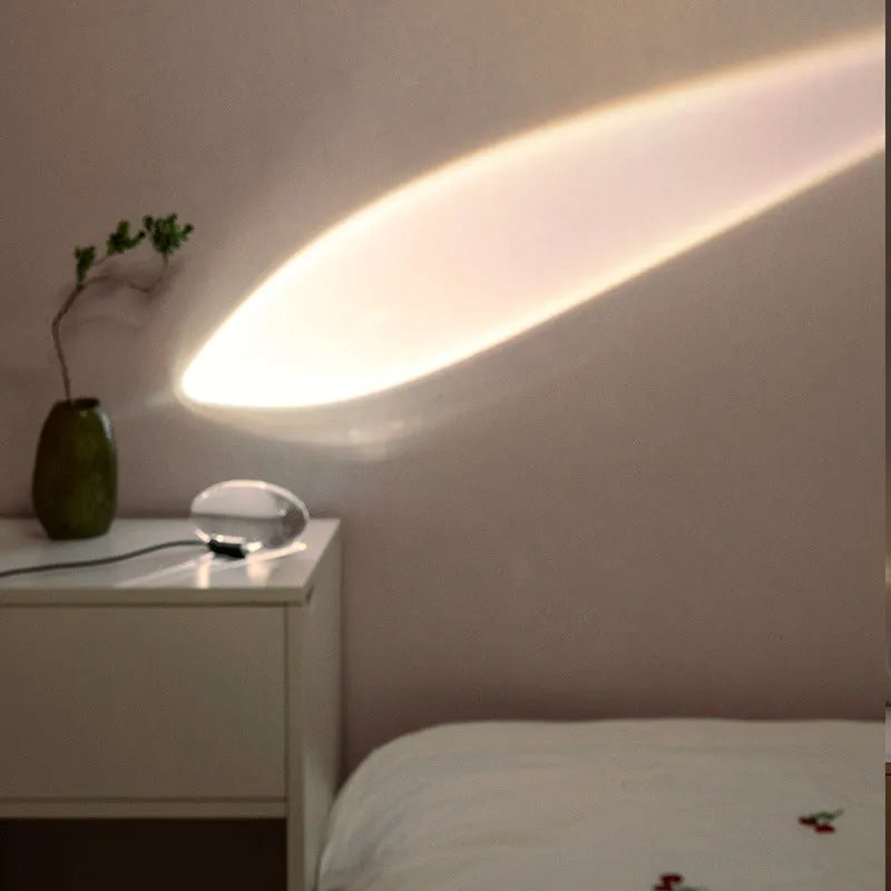 Projection lamp with crystal shade, warm LED light, 160x90mm, modern simple design for room decoration