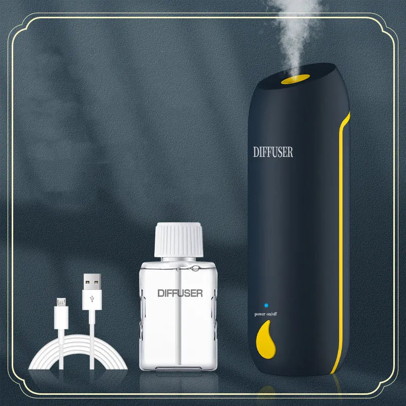 50ml columnar automatic spray aromatherapy diffuser with rechargeable battery and wall-mount option in green