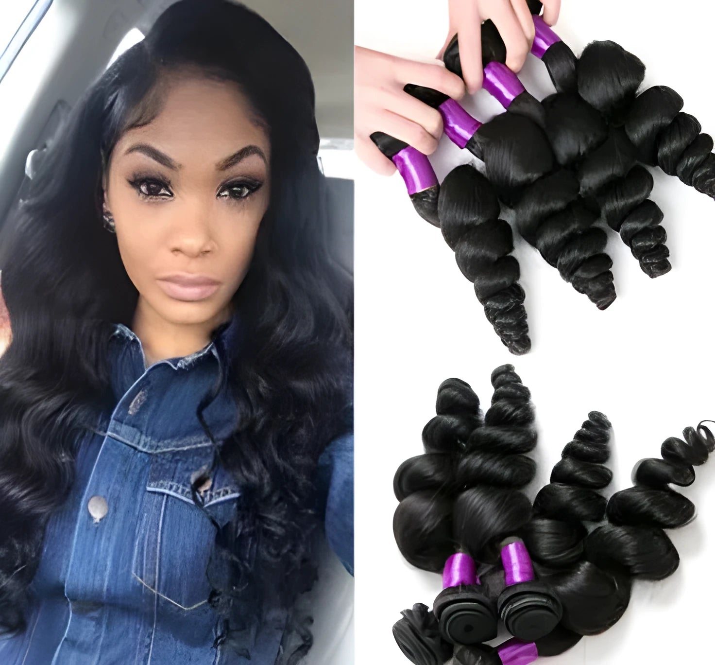 Real 8A virgin human hair loose wave weave in star fashion style, available in 8 to 30 inch lengths for ladies
