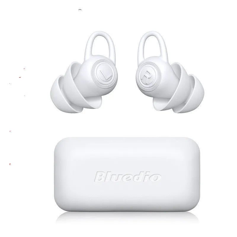 White silicone ear plugs for noise reduction with universal all-size fit