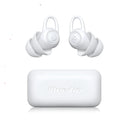 White silicone ear plugs for noise reduction with universal all-size fit