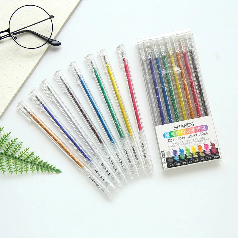 Shanzhi 623 ballpoint pen with colour-changing LED light in 16cm plastic body