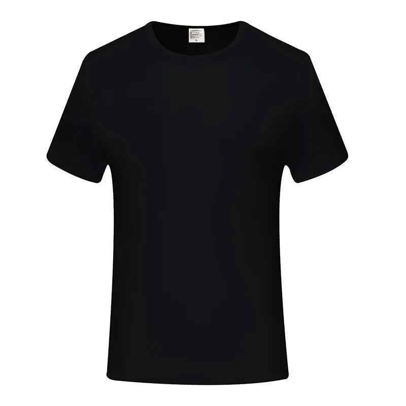 Blank custom sublimation t-shirt in white 100% polyester front view
