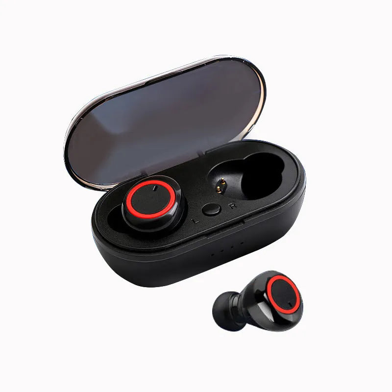 Bluetooth TWS wireless stereo earphones in black and red colour combination