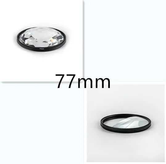 77mm half moon split focus filter for SLR cameras with microfiber cloth and storage bag