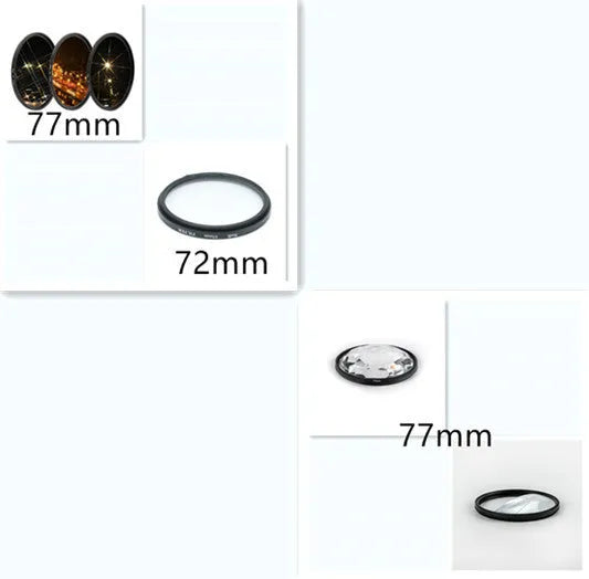 77mm half moon split focus filter for SLR cameras with microfiber cloth and storage bag