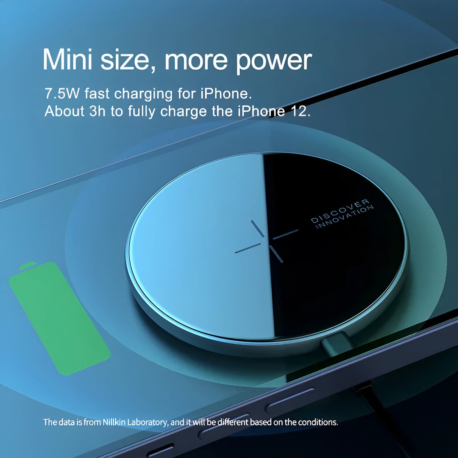 Black MagSlim magnetic wireless charger with foldable kickstand on aluminium housing