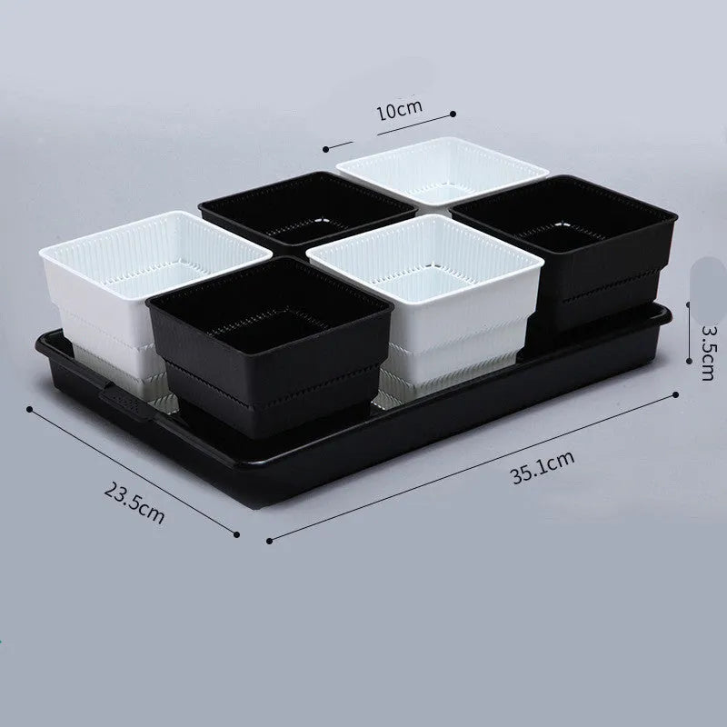 Meishi controlled root succulent flower pot with black and white colour options, 32cm base diameter