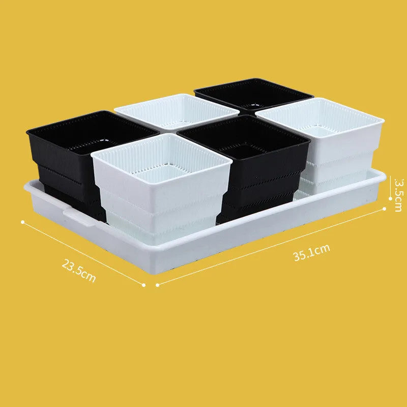 Meishi controlled root succulent flower pot with black and white colour options, 32cm base diameter