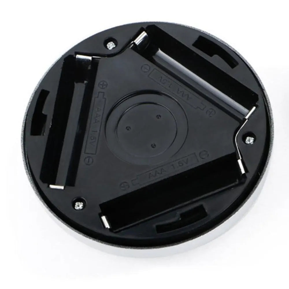 Silver wireless motion sensor night light with PC plastic lampshade measuring 80x80mm