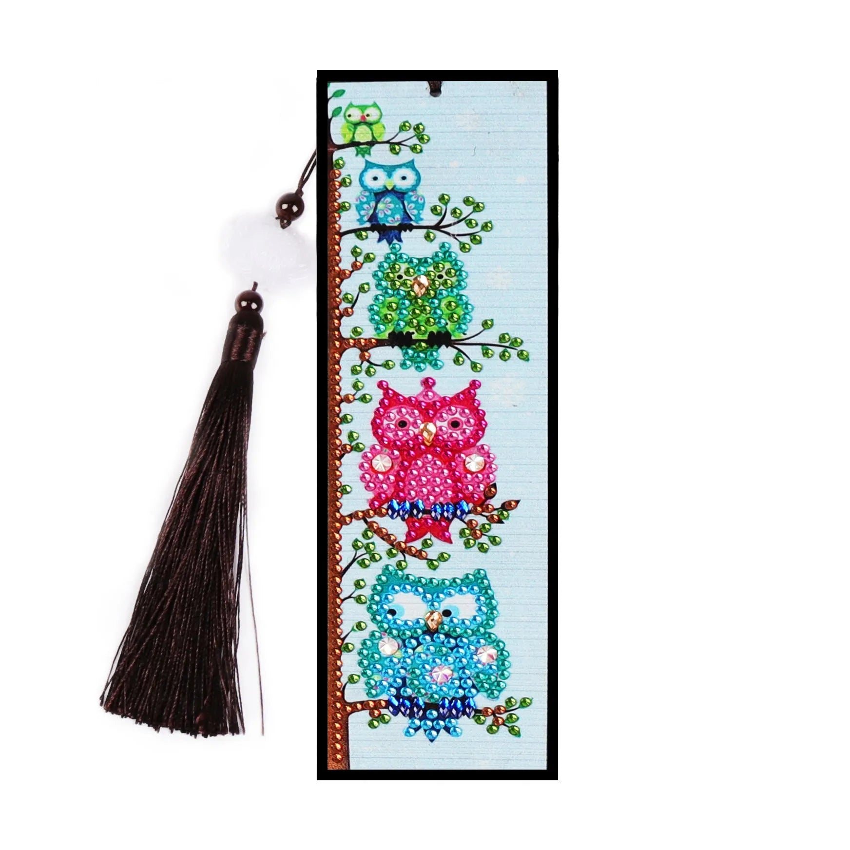 DIY diamond painting bookmark kit with special-shaped mandala floral design on PVC base sheet