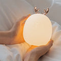 LED cartoon night light with USB interface, warm and cold light, Rabbit or Deer style, 0.5W power rating, 320g boxed weight