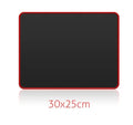 Black and red seaming gaming mouse pad with non-slip rubber base and wrist guard, shown in large 40x90cm size