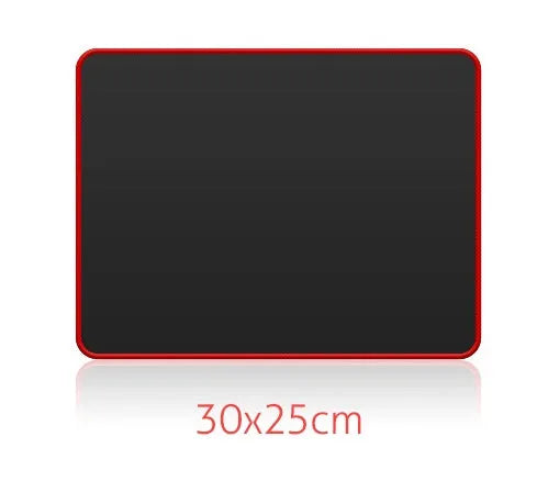 Black and red seaming gaming mouse pad with non-slip rubber base and wrist guard, shown in large 40x90cm size
