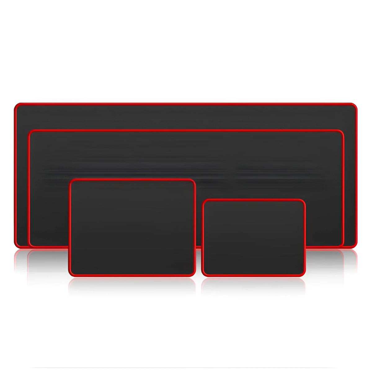 Black and red seaming gaming mouse pad with non-slip rubber base and wrist guard, shown in large 40x90cm size