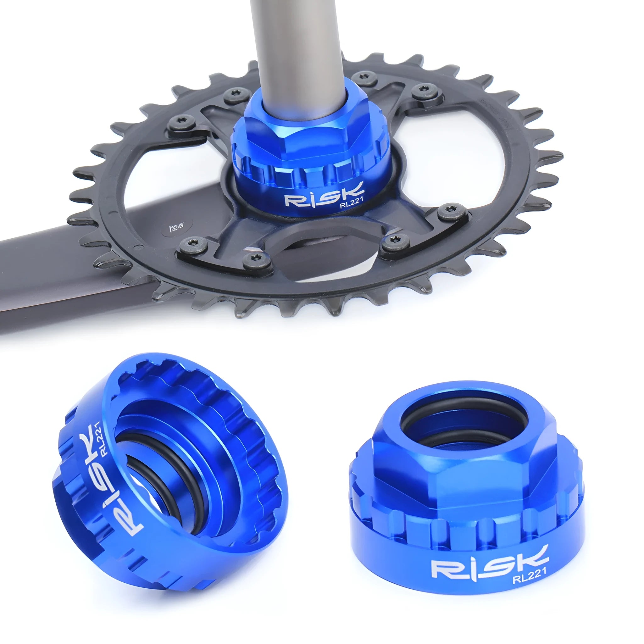 Blue aluminium alloy bicycle disc brake removal tool for 12-speed direct mount systems