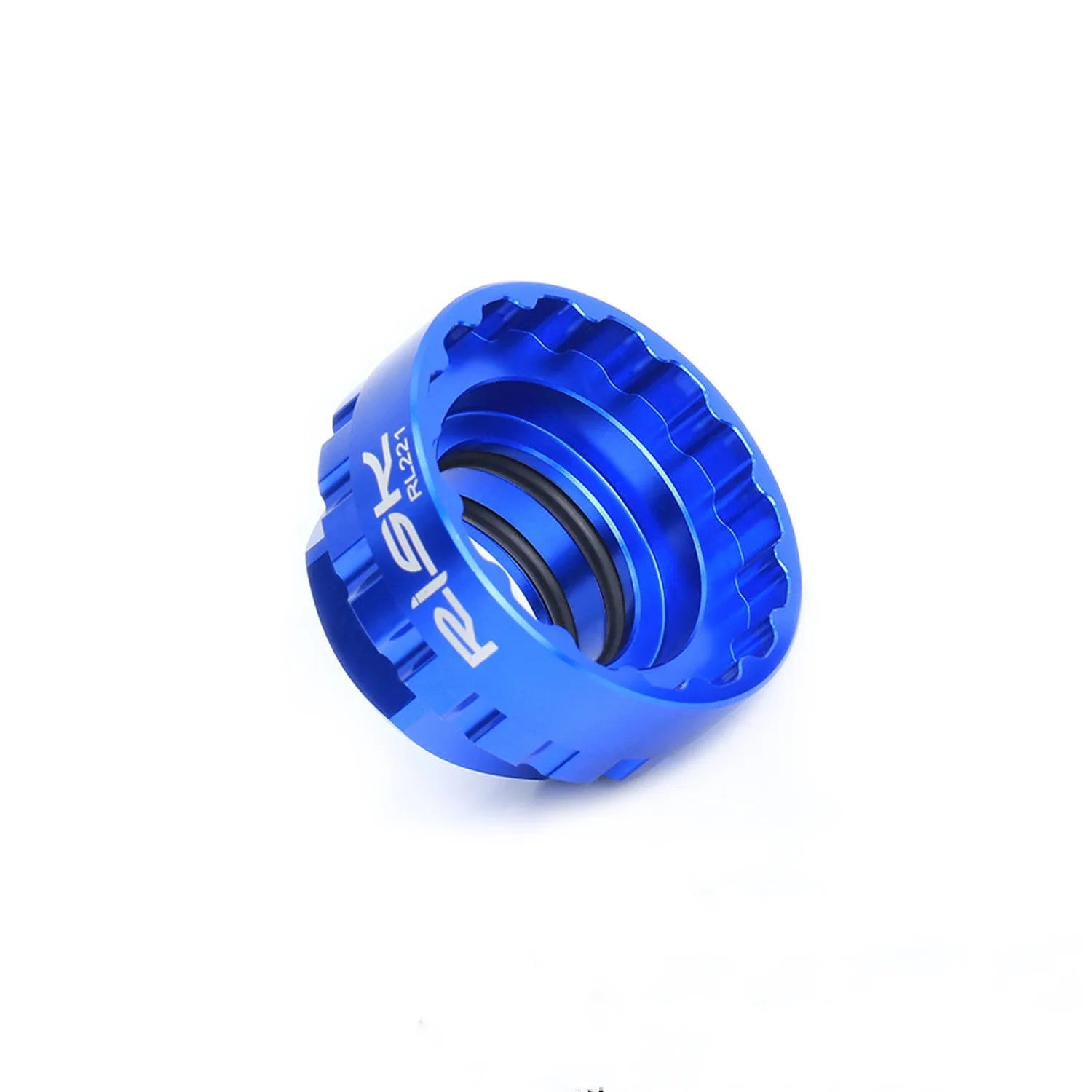 Blue aluminium alloy bicycle disc brake removal tool for 12-speed direct mount systems