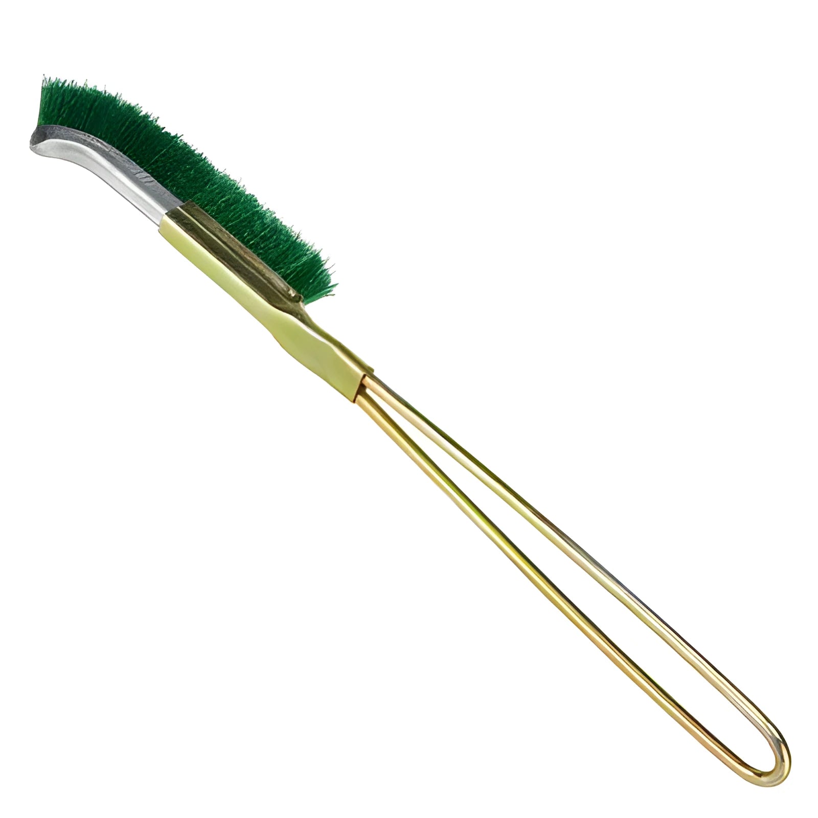 Green elbow nylon wire brush for range hood rust and grease removal