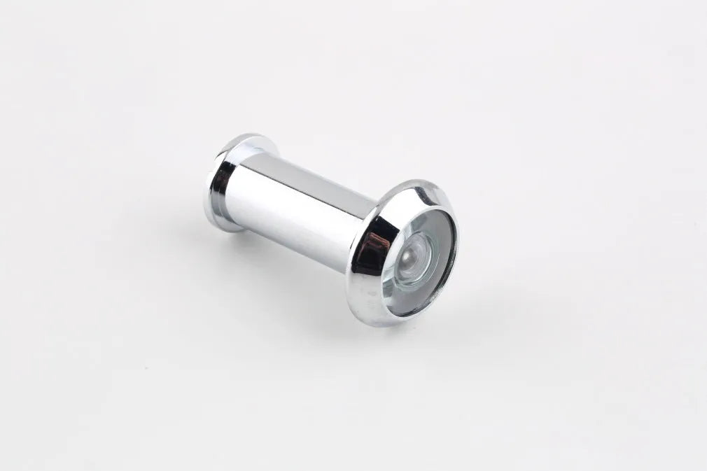 Digital wireless door peephole with indoor LCD monitor and outdoor camera unit.