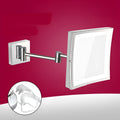 Stainless steel folding makeup mirror in 8.5 inch size with silver mirror lens