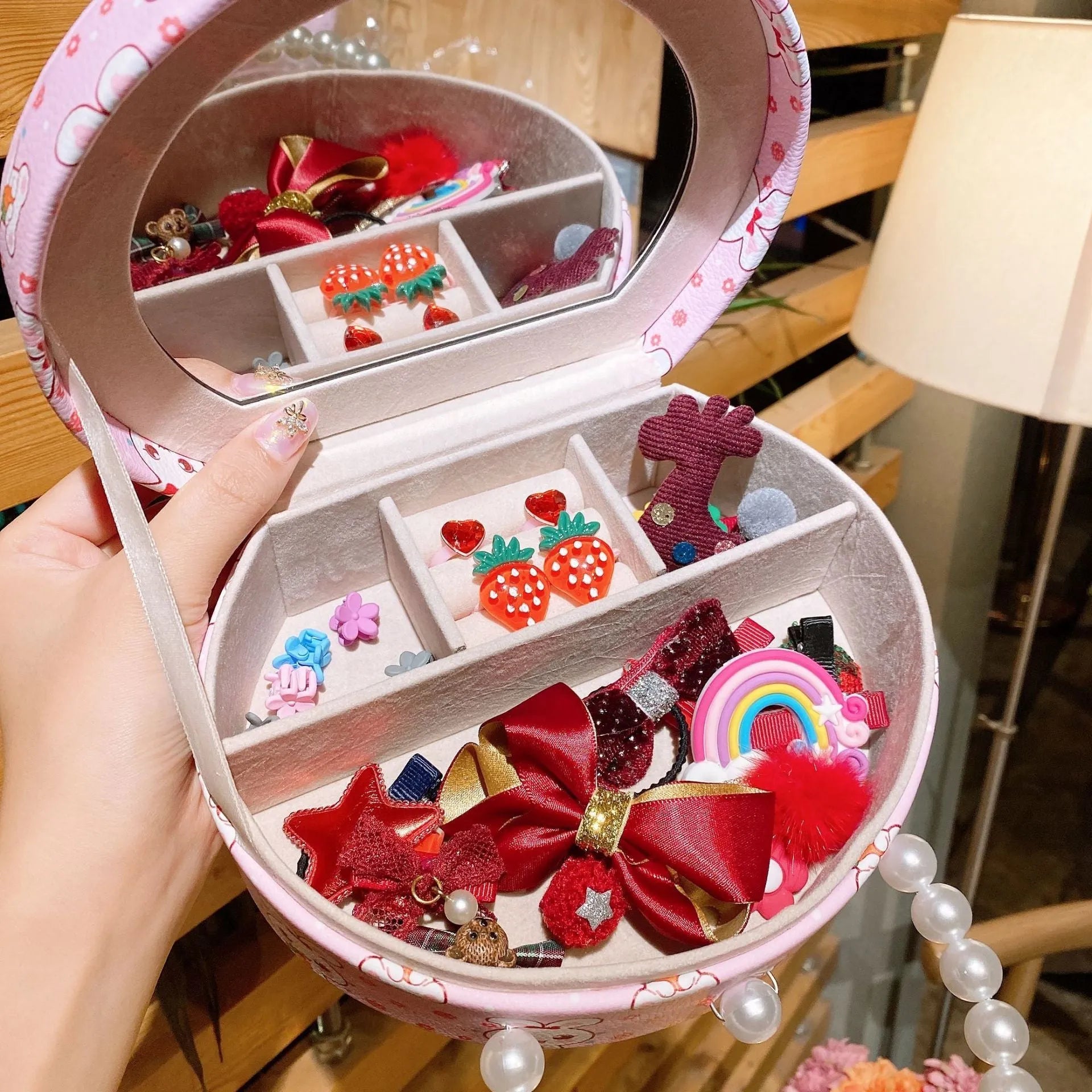 Cocoli cartoon style children's headdress, hair clips and jewellery set in a gift box with storage.