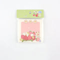 MINKYS kawaii memo pad with 100 sheets in 80x80mm paper brick, showing a berry milk design
