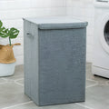 Washable fabric clothes sorting box in beige, brown, green, or grey colours for bathroom organisation