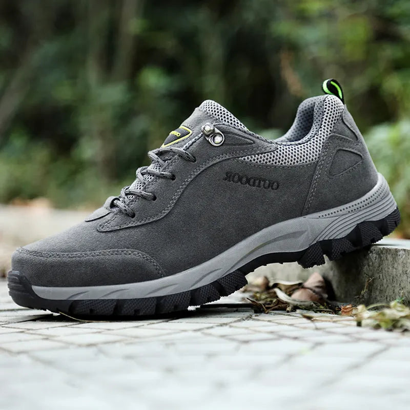 Men's outdoor hiking shoes in large sizes with mesh lining and low-cut design