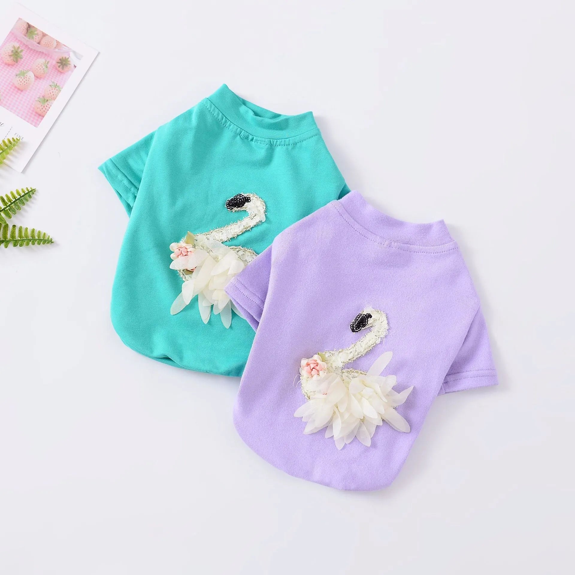 Cotton dog sweater in lake blue, British style knit jumper for small dogs