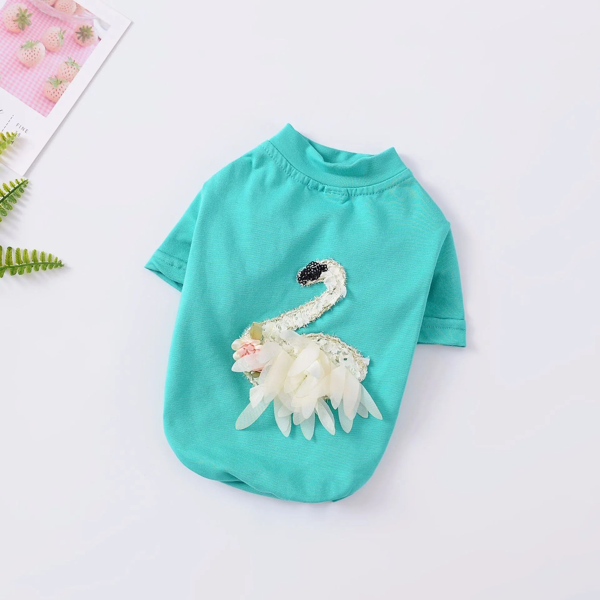 Cotton dog sweater in lake blue, British style knit jumper for small dogs