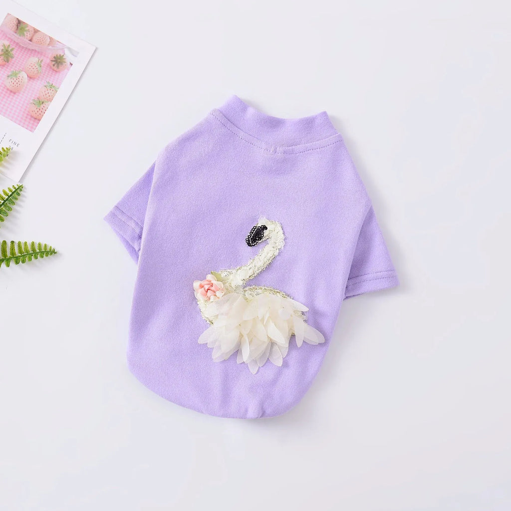 Cotton dog sweater in lake blue, British style knit jumper for small dogs