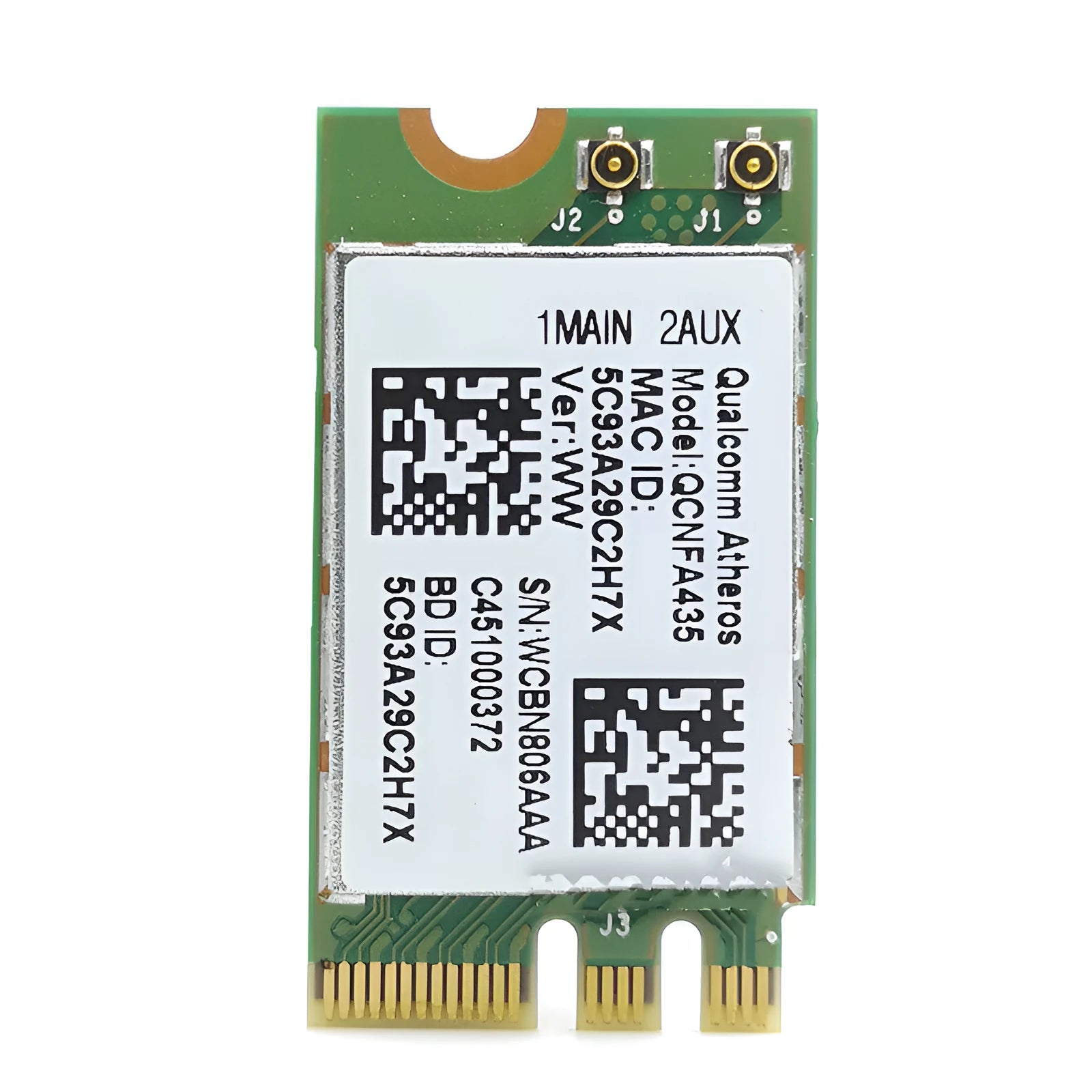 QCNFA435 NGFF M2 802.11ac wireless network card green colour 600Mbps dual band Bluetooth 4.1