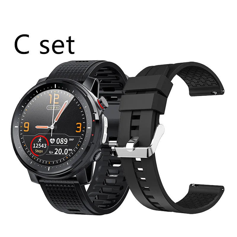 Full-touch smart bracelet with alloy case and 1.3-inch round TFT screen on wrist