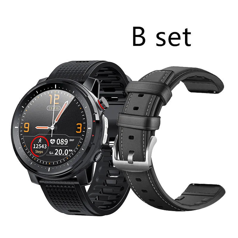 Full-touch smart bracelet with alloy case and 1.3-inch round TFT screen on wrist